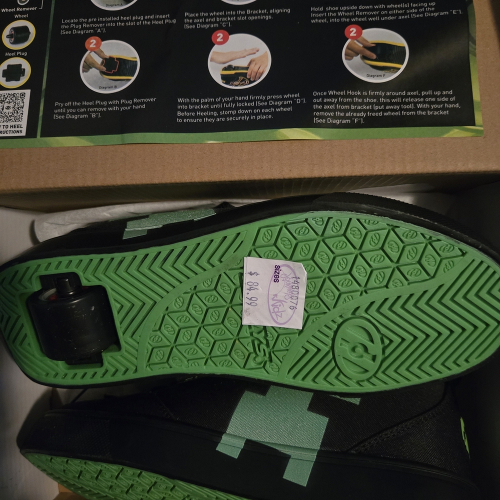 Kids Black and Green Shoes